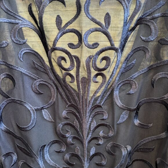 👗NWT Jessica Simpson Navy Floral Embroidery Shift Ruffle Dress Size 14 - Picture 9 of 14